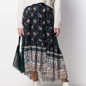 Ulla Johnson Floral Gypsy Maxi Skirt Size 8 Silk